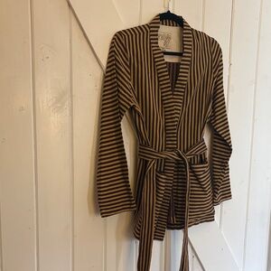 Ace & Jig Chocolate and Black Striped Robe